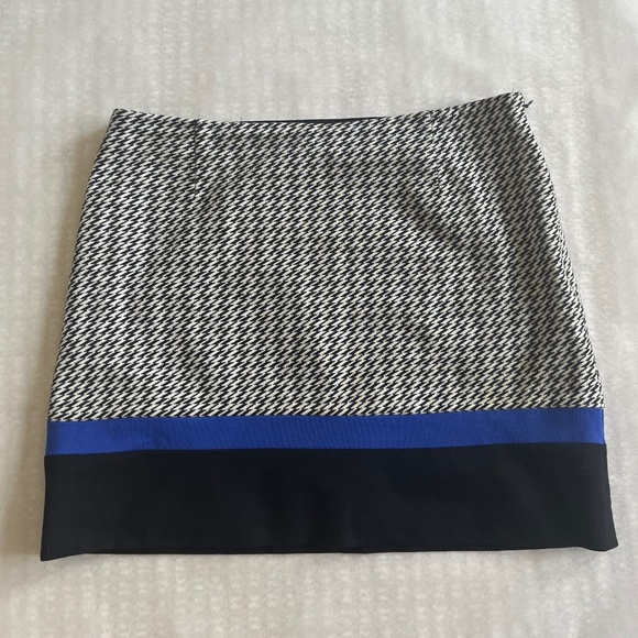 Tibi Mini Geometric Color block Houndstooth Black White Casual Career Skirt 4 S - Picture 11 of 13